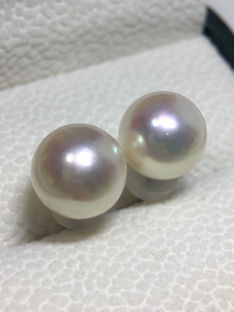 Pt900 天然あこや真珠 大粒9.6mm アコヤパールピアス ピアス あこや