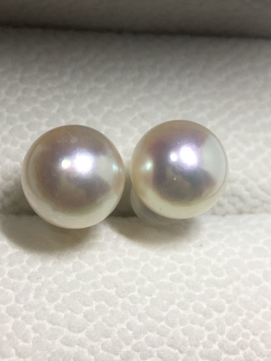 Pt900 天然あこや真珠 大粒9.6mm アコヤパールピアス ピアス あこや
