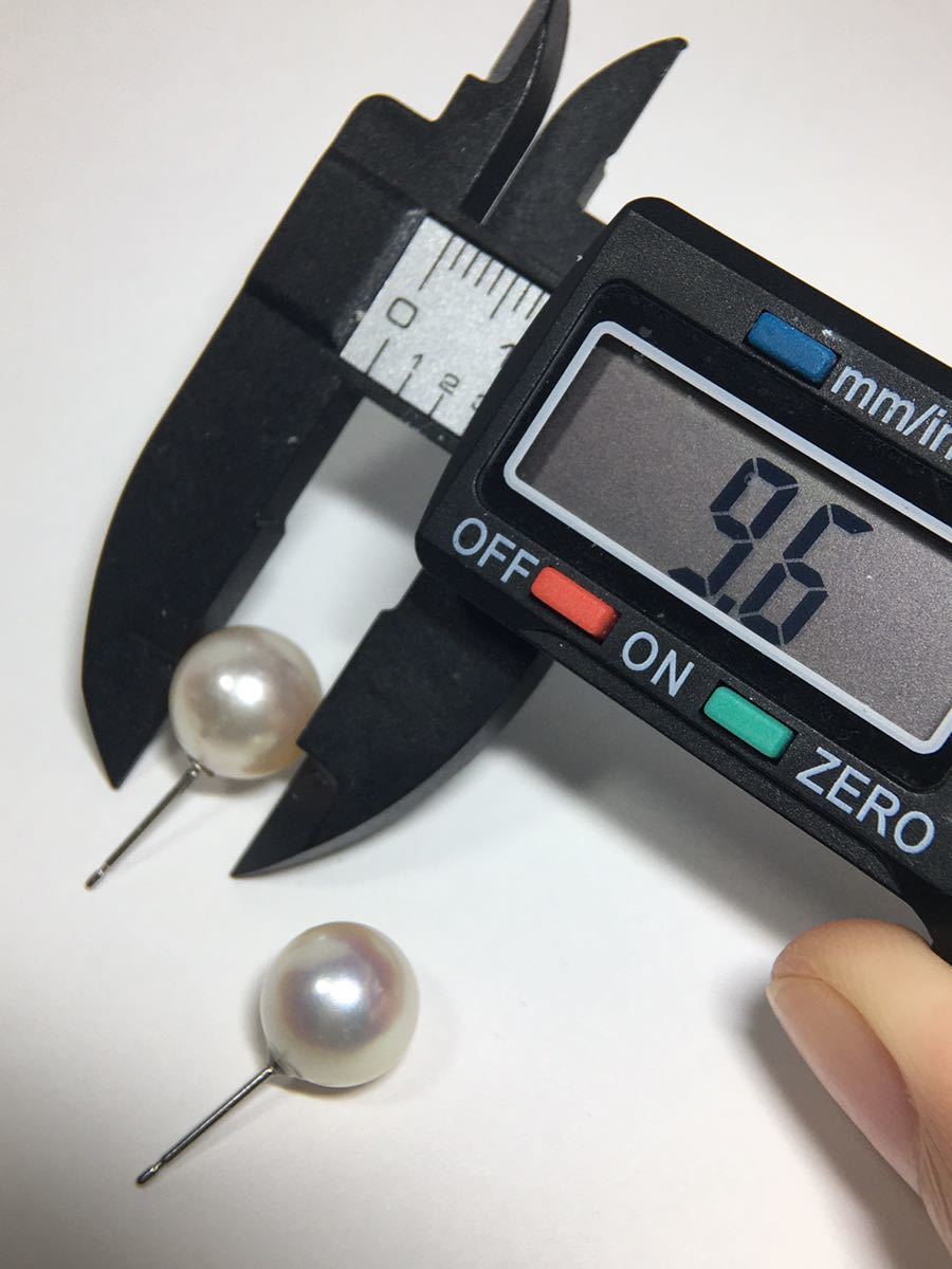Pt900 天然あこや真珠 大粒9.6mm アコヤパールピアス ピアス あこや