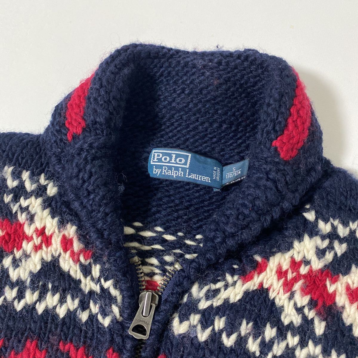 美品 名作 POLO Ralph Lauren 星条旗 ウール カウチン セーター S