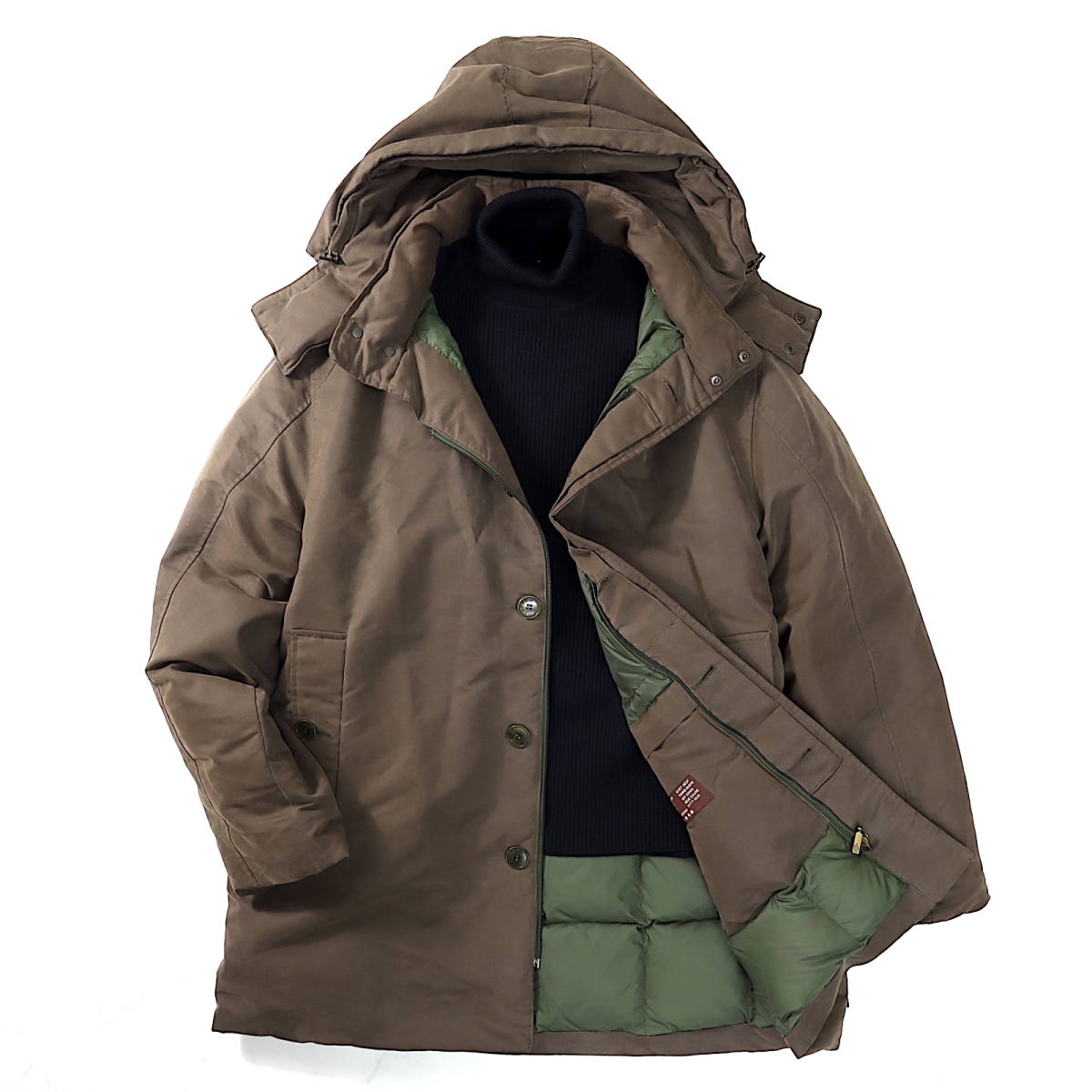 1円~ 希少 モンクレール MONCLER ダウン コート フード脱着可 ブラウン 