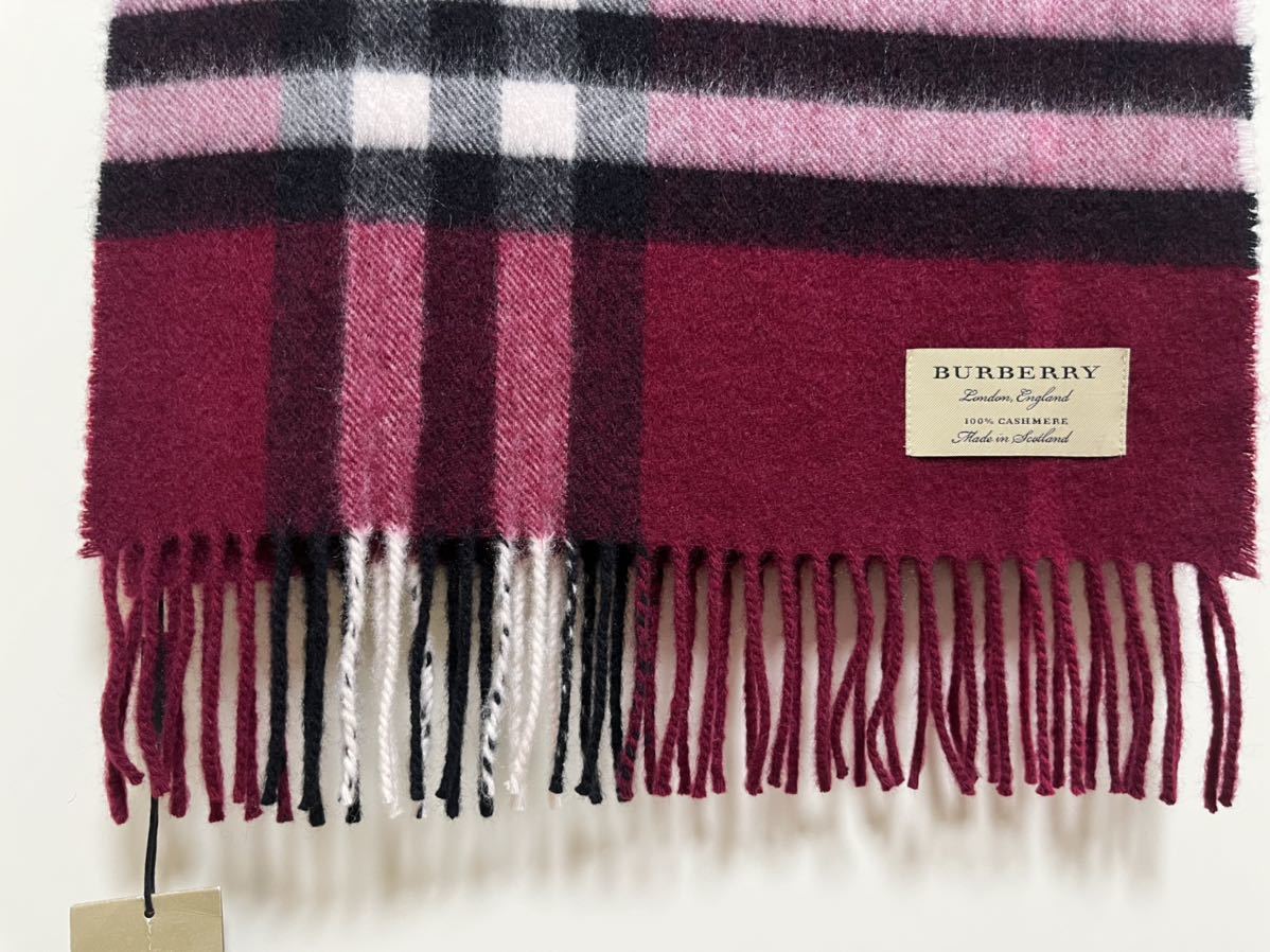 BURBERRY バーバリー マフラー カシミア100％ タグ付き未使用品