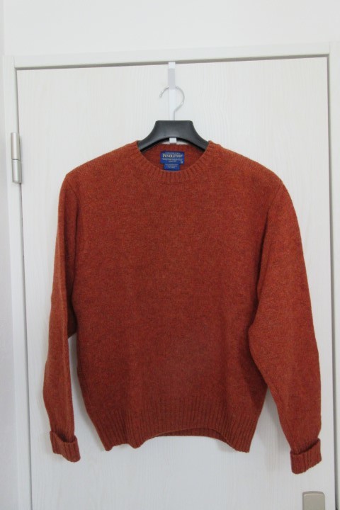 PENDLETON/ペンドルトン　ウール　セーター　シェットランド　オレンジミックス　表記Sサイズ　大きめ