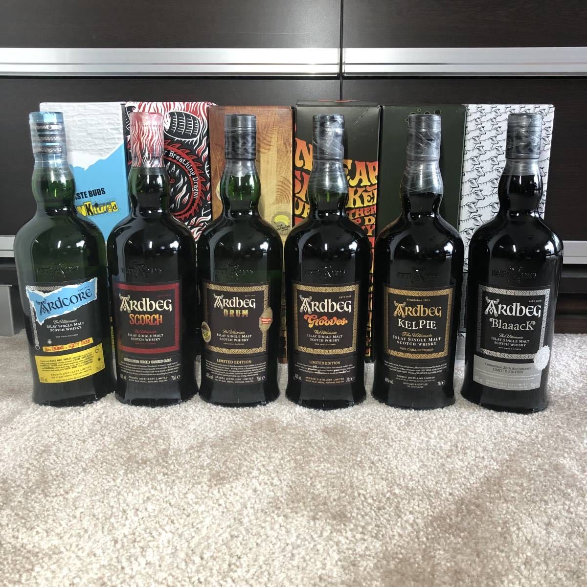 Ardbeg / Blaaack、Ardcore セット 未開封 】ARDBEG アードベッグ 6本セット BlaaacK ブラック KELPIE