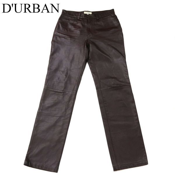 A.A.R Yohji Yamamoto D'URBAN ヨウジヤマモト ダーバン 牛革★ リアル カウ レザー 5P パンツ Sz.L　メンズ　G2B01642_B#Q