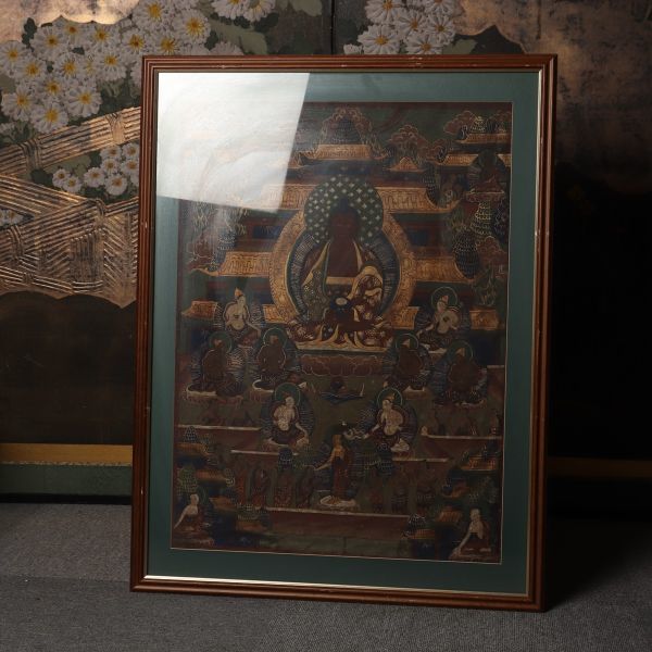 両界曼荼羅 『氷』初だし 仏教美術 古い『曼荼羅』マンダラ 密教 額装