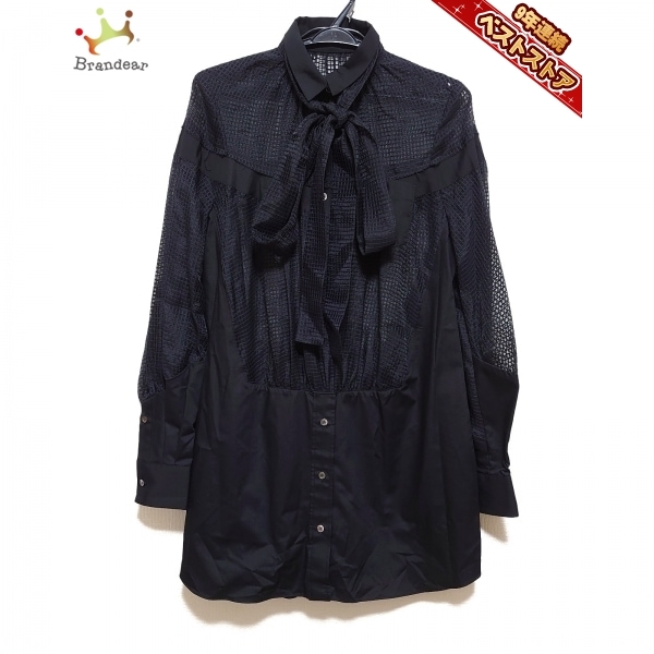 サカイ Sacai サイズ1 S - 黒 レディース その他 襟/長袖/ひざ丈 美品 ワンピース