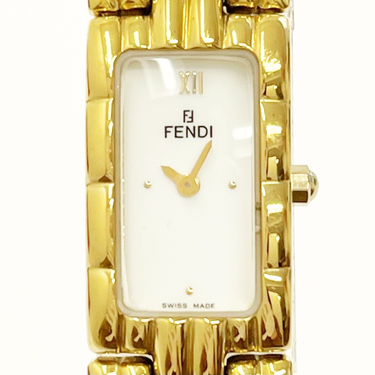 1円スタート】FENDI フェンディ 670L オロロジ GP ホワイト文字盤 QZ