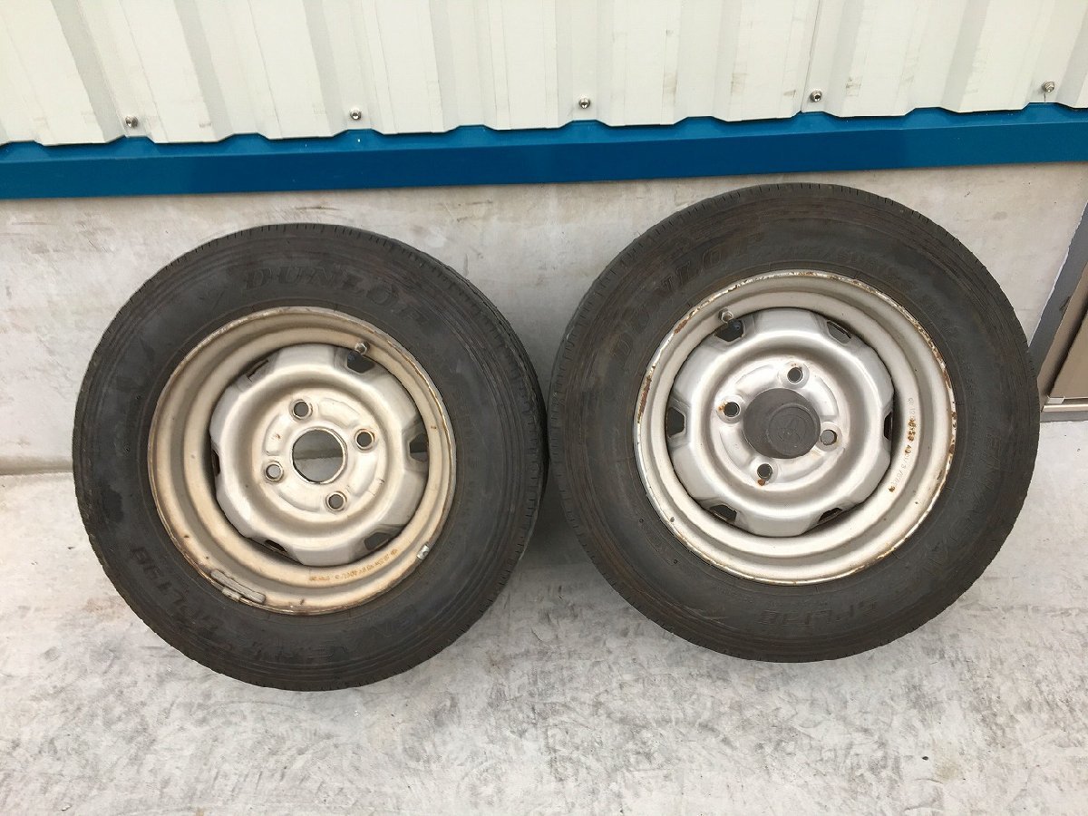 新N管理71535 H13 タウンエース KR42V】★ 12.5インチ スチールホイール リアタイヤ付 2本 ★ 12.5×6.75 4H 114.3 エナセーブ 225/50R12.5