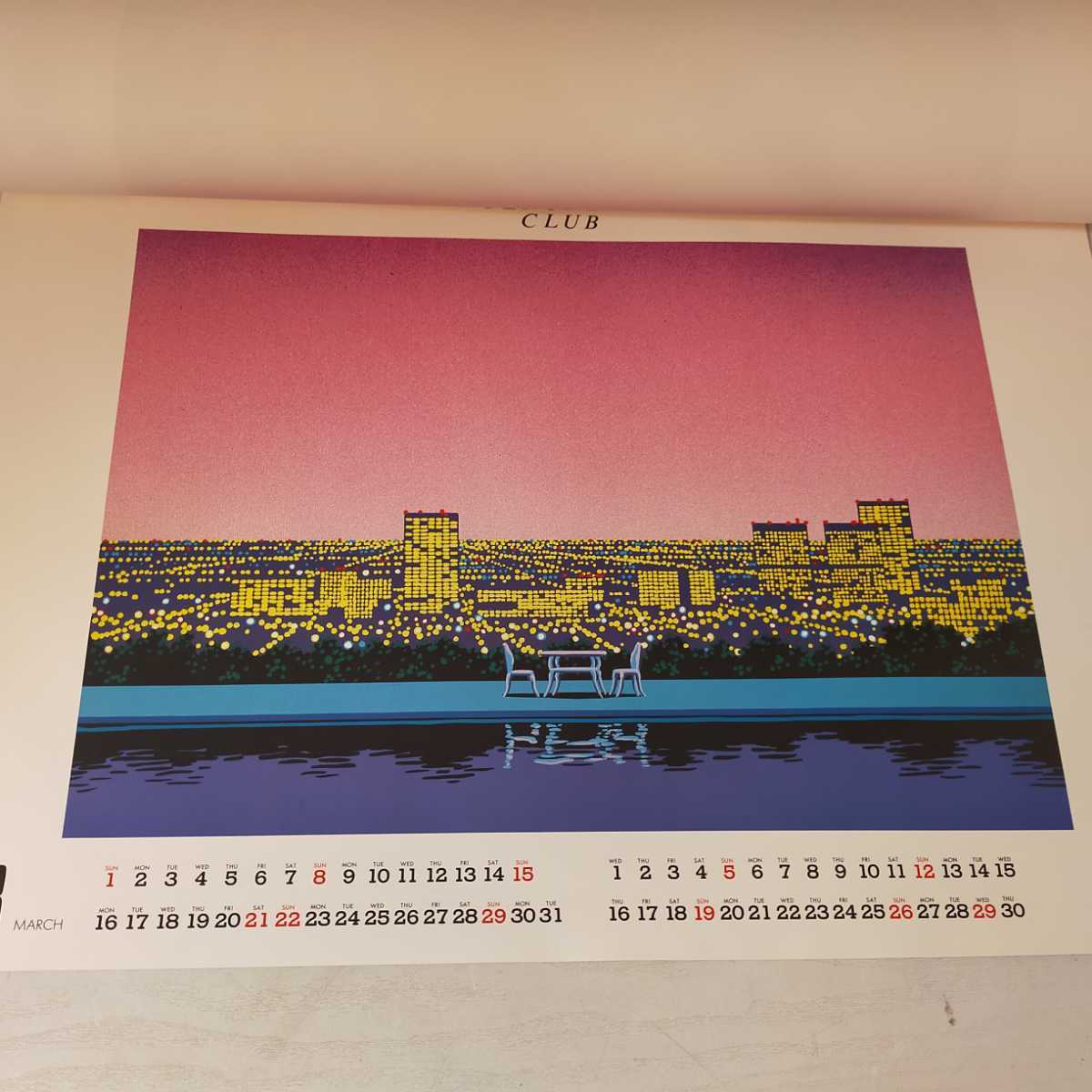 超貴重 ビンテージ 1987年 永井博 イラスト カレンダー シティポップ
