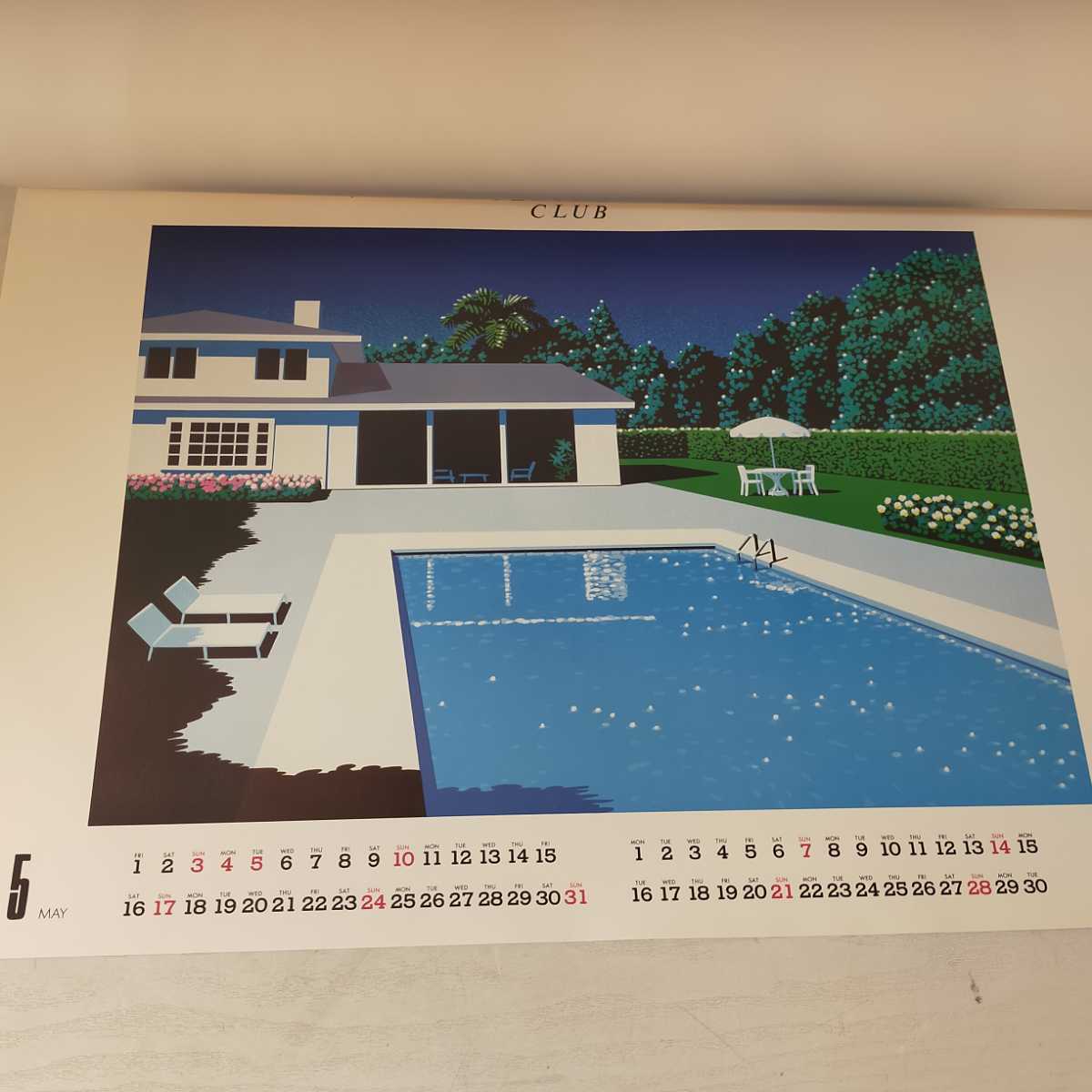 超貴重 ビンテージ 1987年 永井博 イラスト カレンダー シティポップ