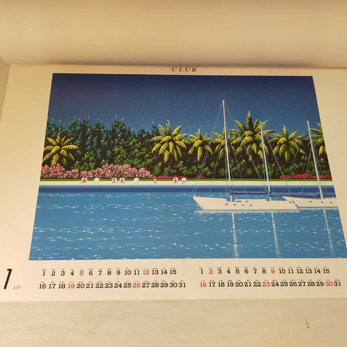 超貴重 ビンテージ 1987年 永井博 イラスト カレンダー シティポップ