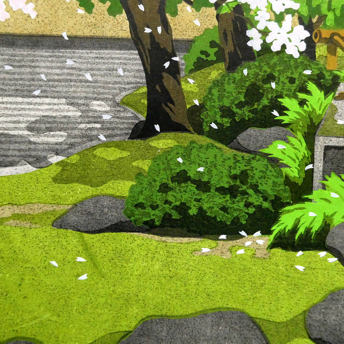 SHIN井堂雅夫 「嵯峨野の春」 木版画 2002年作 ed.21⁄200 落款