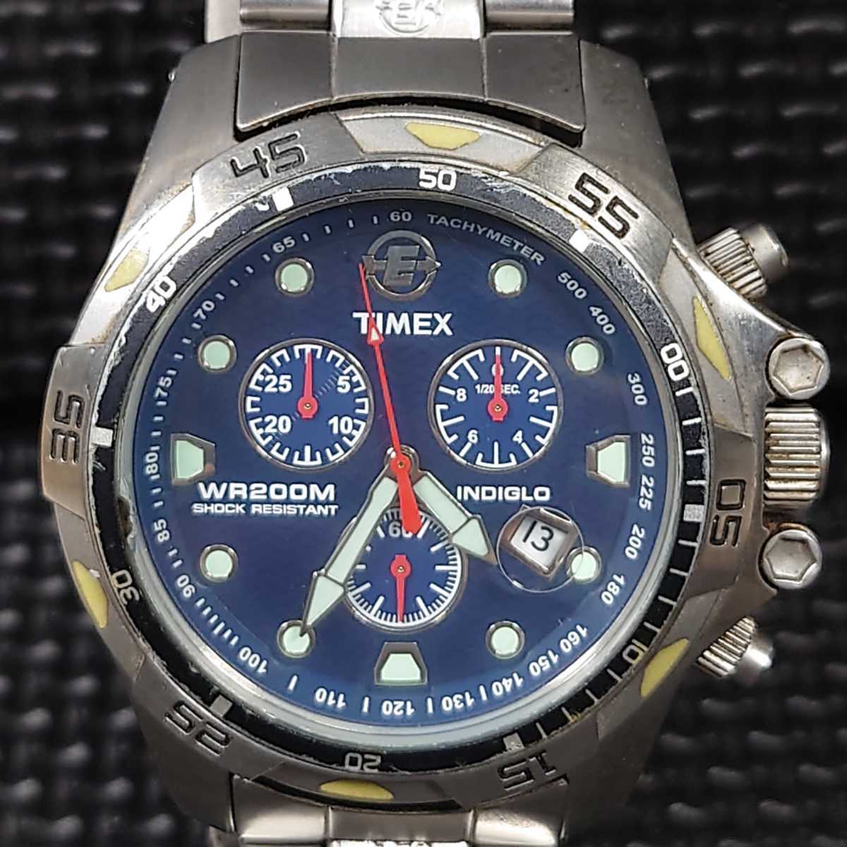 TIMEX INDIGLO WR200M クロノグラフ デイト CR2016 921 U3 メンズ 