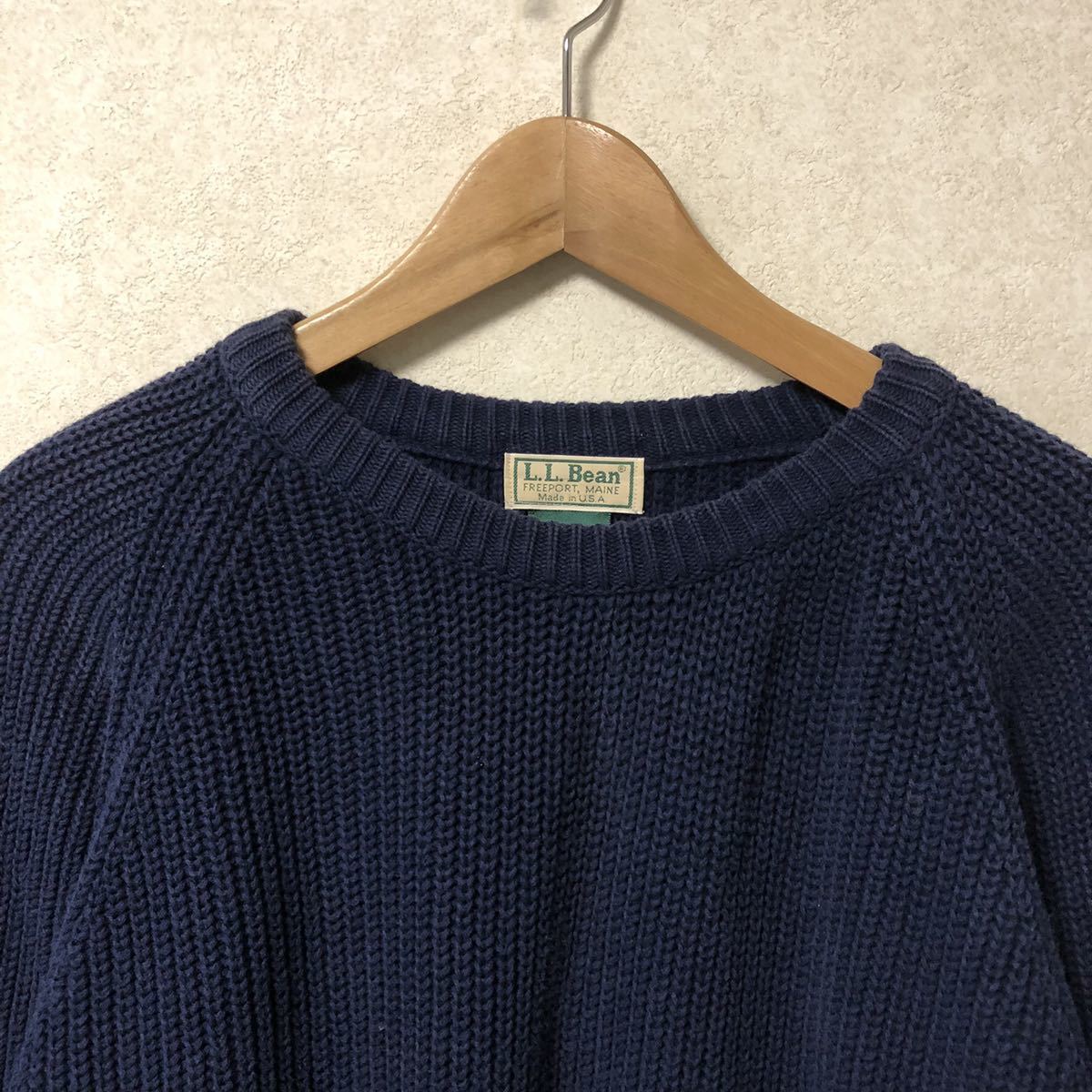 80s 90s USA製 L.L.Bean エルエルビーン ビンテージ コットン ニット 