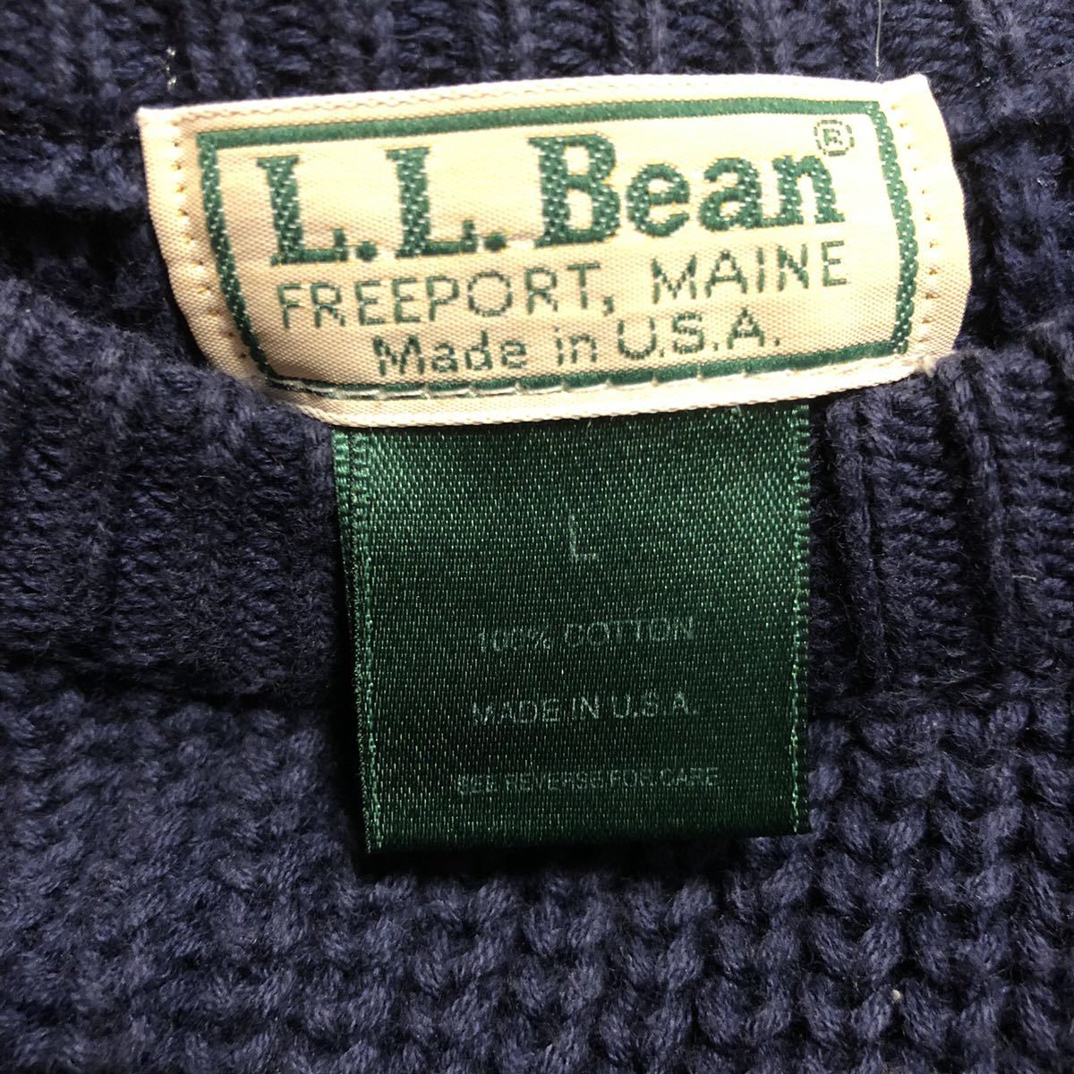 80s 90s USA製 L.L.Bean エルエルビーン ビンテージ コットン ニット 
