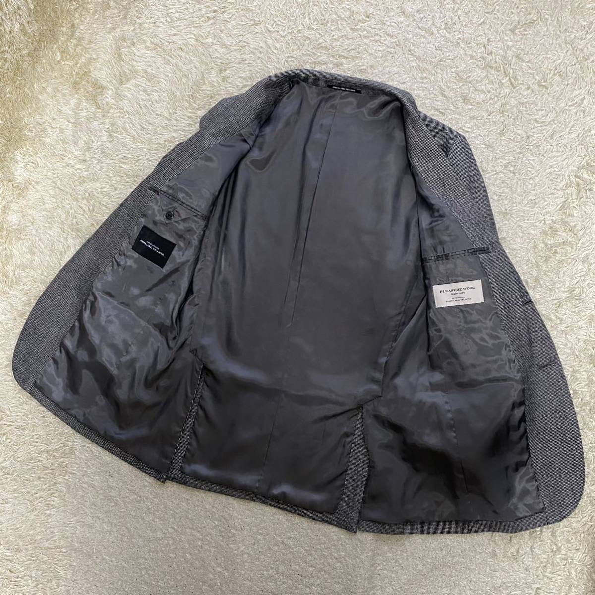 GREEN LABEL RELAXING 定価5万円位　フランネルスーツ　M位 label 定価5万円◇green relaxing◇ウールセットアップスーツ ネイビー BEAMS リラクシングのメンズの
