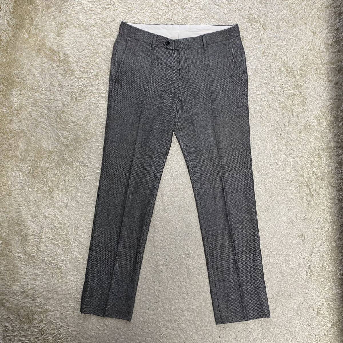 GREEN LABEL RELAXING 定価5万円位　フランネルスーツ　M位 label 定価5万円◇green relaxing◇ウールセットアップスーツ ネイビー BEAMS リラクシングのメンズの