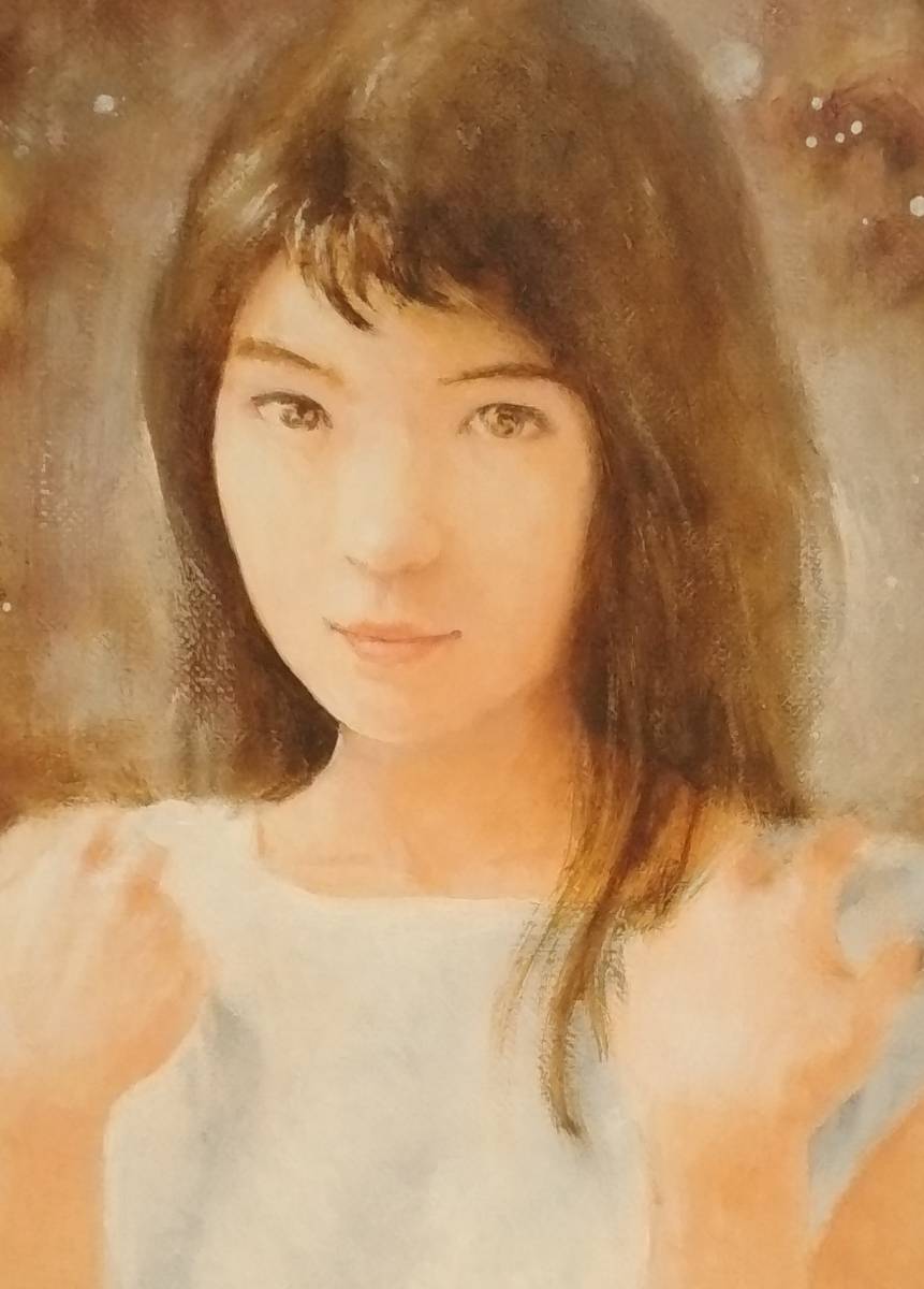 黒川達也 真作 大作 「風蝶草」F20 油彩画 宮永岳彦師事 額付き