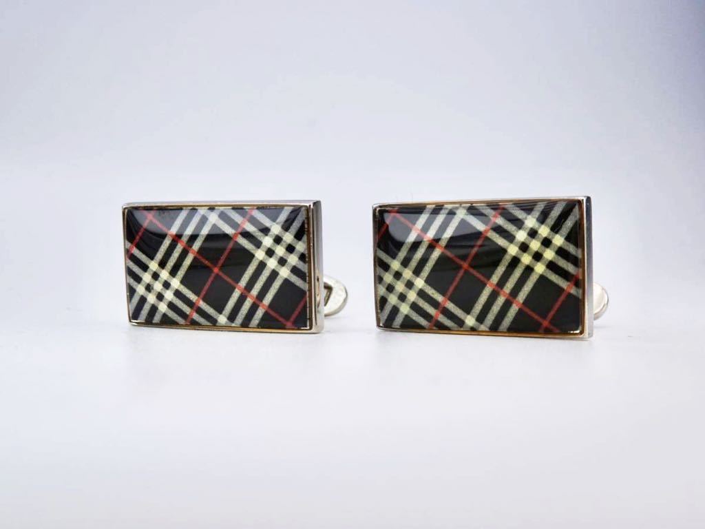 バーバリー マイクロチェック カフス カフリンクス BURBERRY BLACK