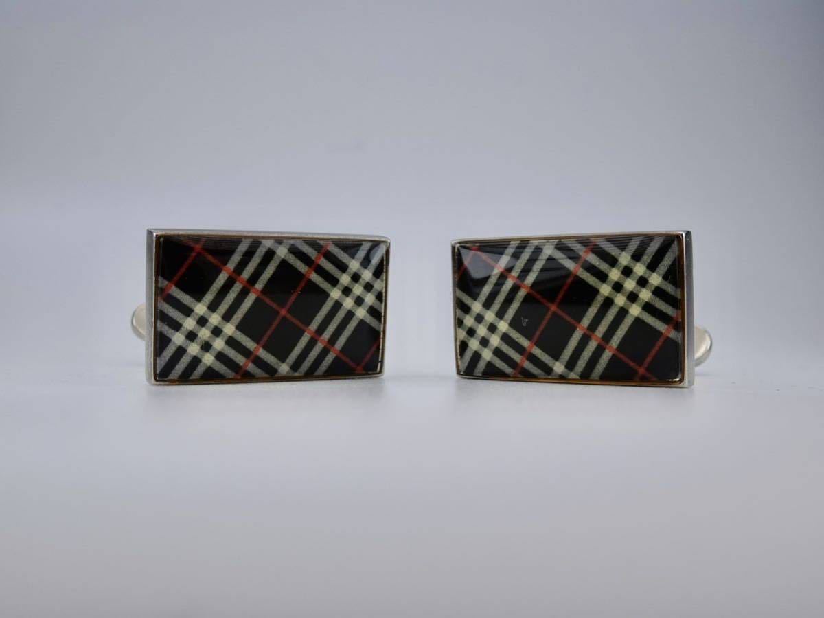 バーバリー マイクロチェック カフス カフリンクス BURBERRY BLACK