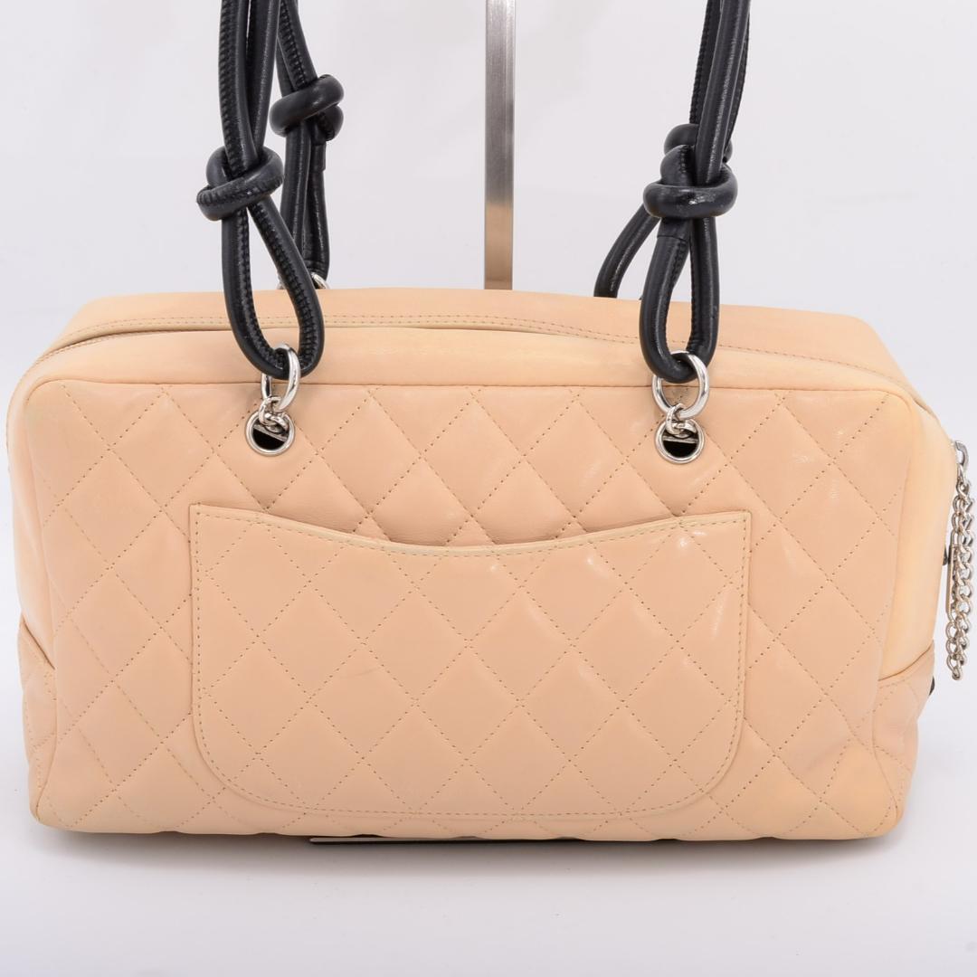 CHANEL シャネル カンボンライン ボーリングバッグ ベージュ系 【公式