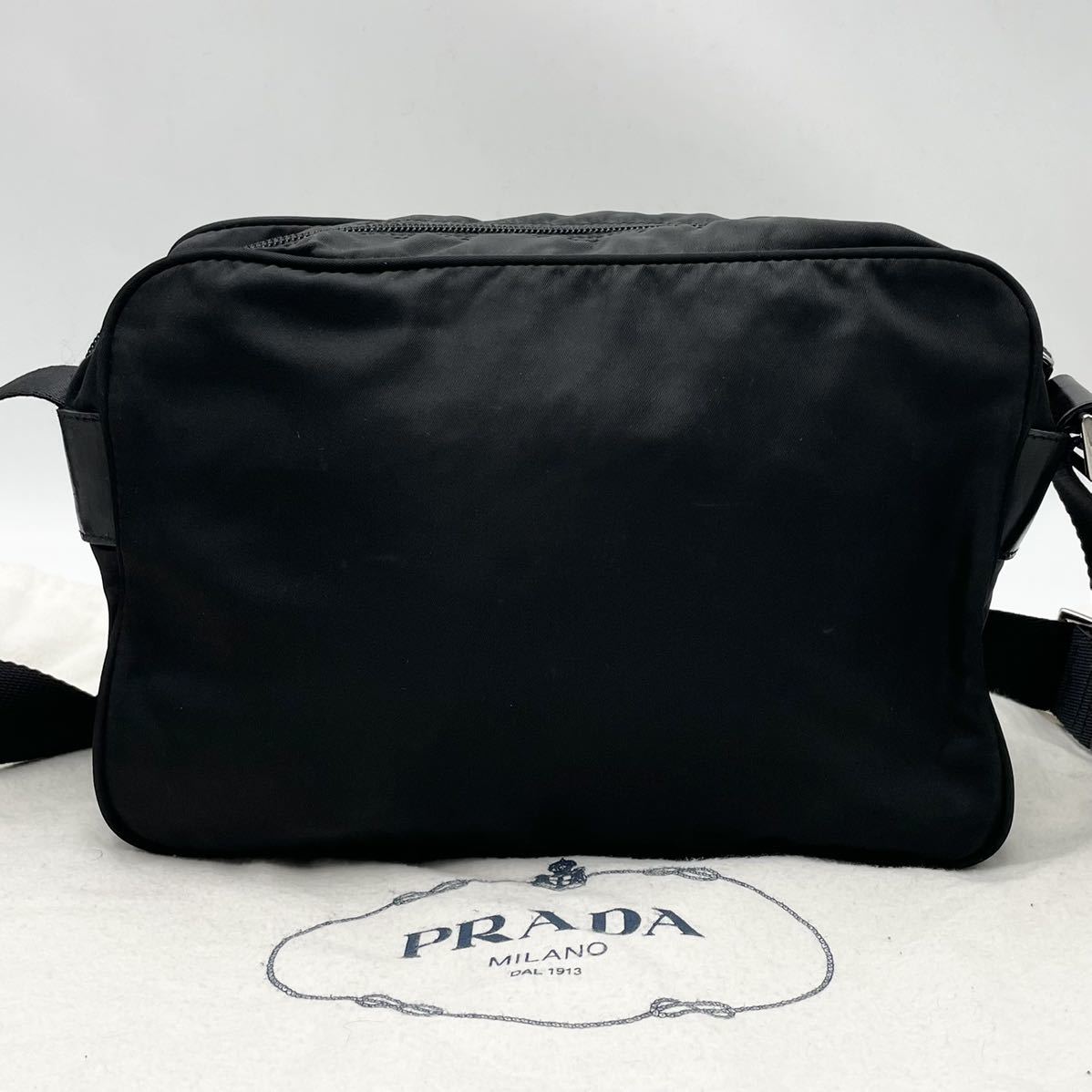 1円【上品】PRADA プラダ ショルダー バッグ 斜め掛け ブラック 黒