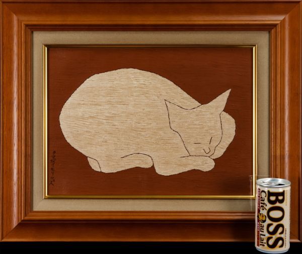 (F6号）熊谷守一【猫】肉筆/表サイン有り/裏シール有り/油彩/厚塗り 熊谷守一「猫」 | 田島美術店 上野本店 SALE(F6号）熊谷守一【