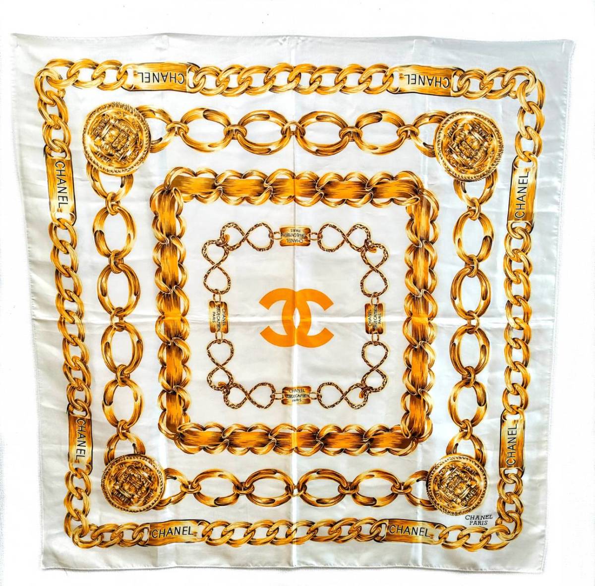 1000円～ 売り切り】 CHANEL シャネル ココマーク チェーン柄 大判