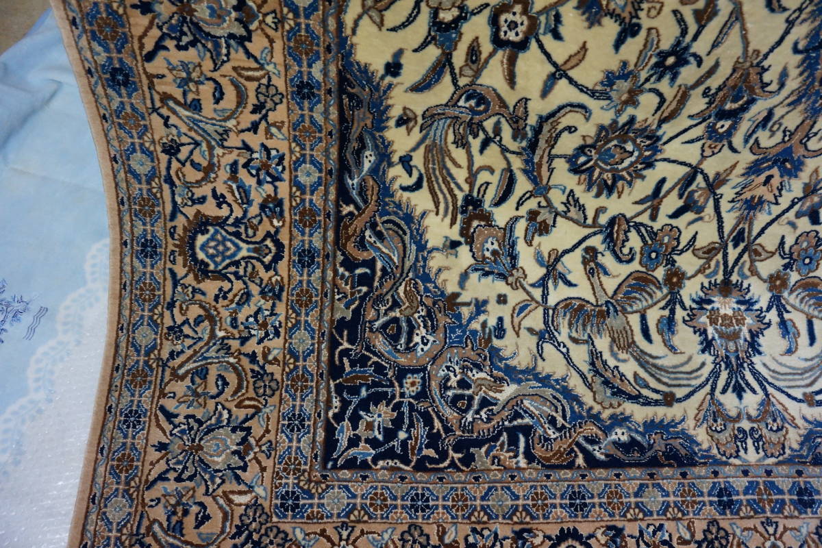 ☆ペルシャ絨毯 イラン・ナイン産 ウール地 約１７０ｃｍx約２９５ｃｍ ・５０～６０年前作製の絨毯です！_4