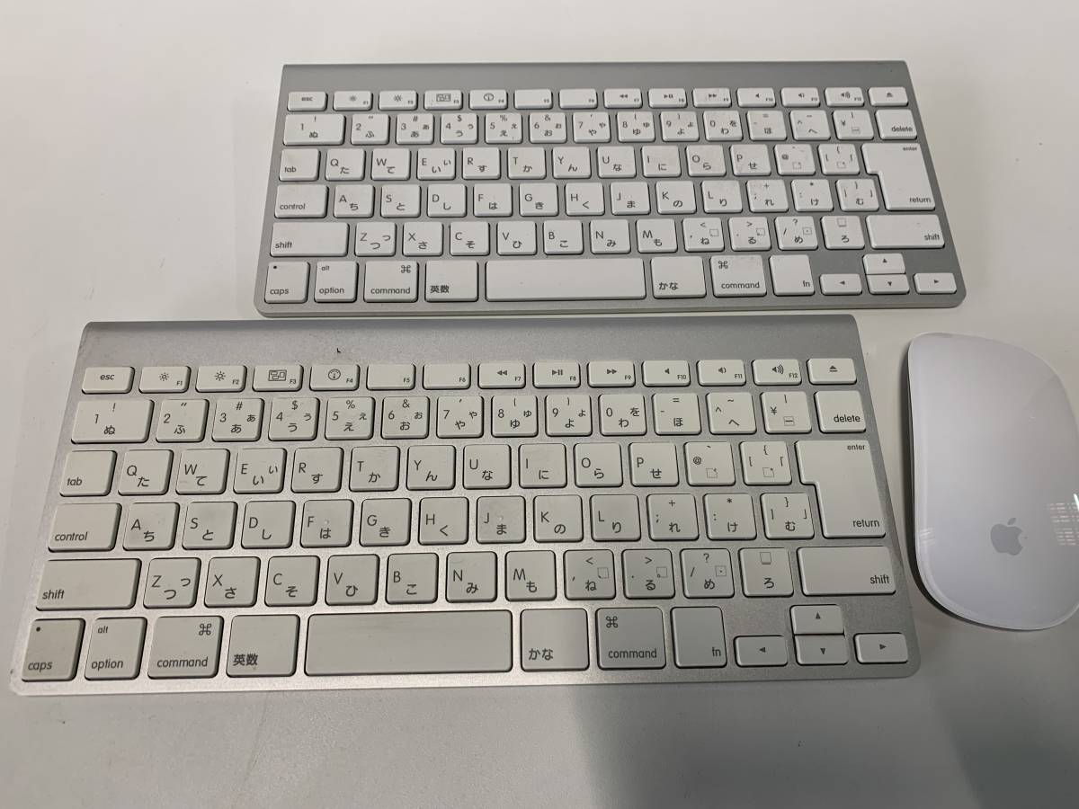 Ay210◆Apple アップル◆ワイヤレスキーボード A1314+マジックマウス A1296 ワイヤレス PC/パソコン 3点セット Keyboard Magic ：アップル、新デザインの「Apple (アップル) Apple #無線
