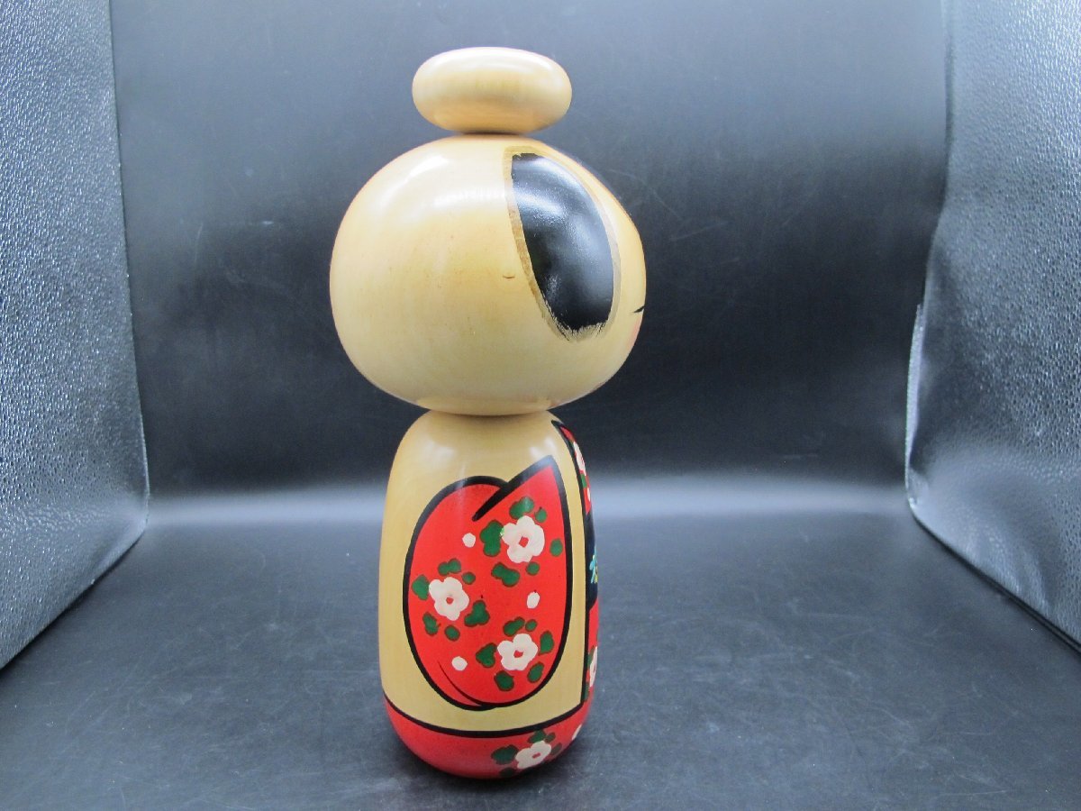 創作こけし・狩野千代松作 「待春」/約31cm/直筆サイン入り/木彫人形 