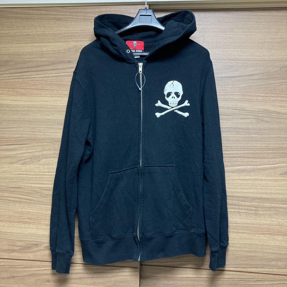 【美品】CREAM SODA クリームソーダ ジップパーカー ブラック Mサイズ PINK DRAGON