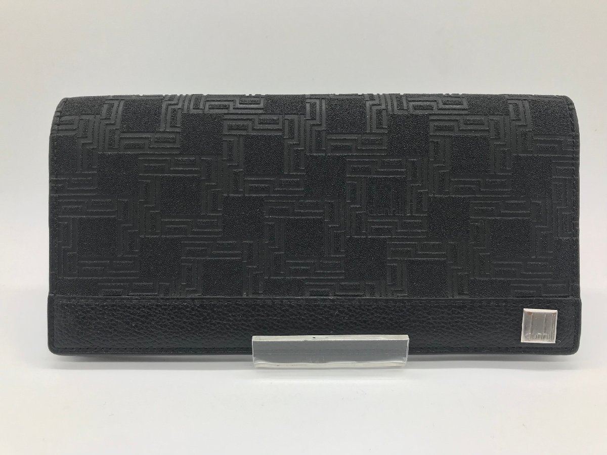 ■【YS-1】 ダンヒル Dunhill 長財布 ■ 黒系 小銭入れ有り 横19cm×縦9.5cm【同梱可能商品】K■