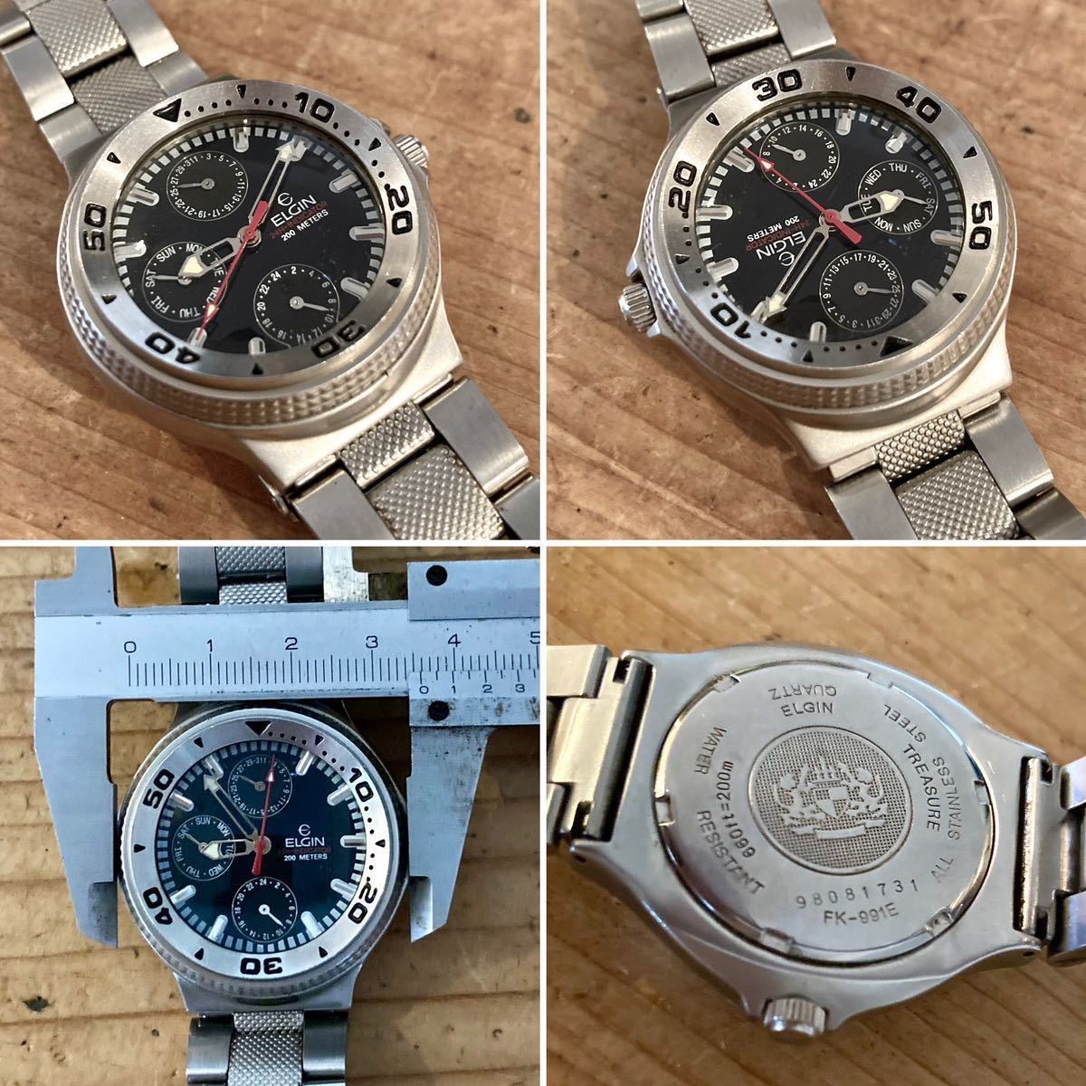 稼働品】エルジンELGIN☆ダイバーズ☆メンズ腕時計☆ドーム型風防