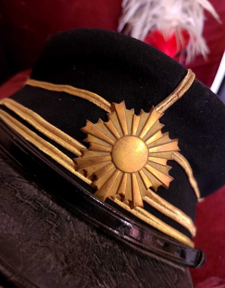 旧日本陸軍 大礼帽 軍服 軍帽 帽子 羽根飾り付き 大礼服 正装 将校