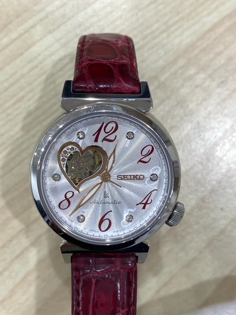 SEIKO ルキア 自動巻き オープンハート 4R38-01C0 レザーバンド