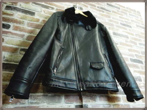 限定SALE，定番 7779 ZARA ザラ メンズ 裏ボア 厚手フェイクレザー フライトジャケット ダブルライダースジャケット(男性用)｜売買されたオークション情報、yahooの商品情報をアーカイブ公開 - オークファン 男性用