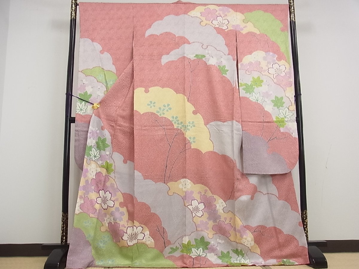 花美人着物□名門 藤娘きぬたや・総絞り 豪華振袖 雪輪吉祥花文 金彩 