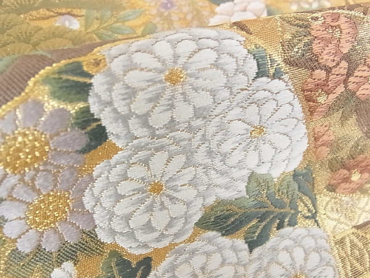 花美人着物□西陣 森本織物謹製 六通柄袋帯 吉祥花文 障壁 天井団扇風
