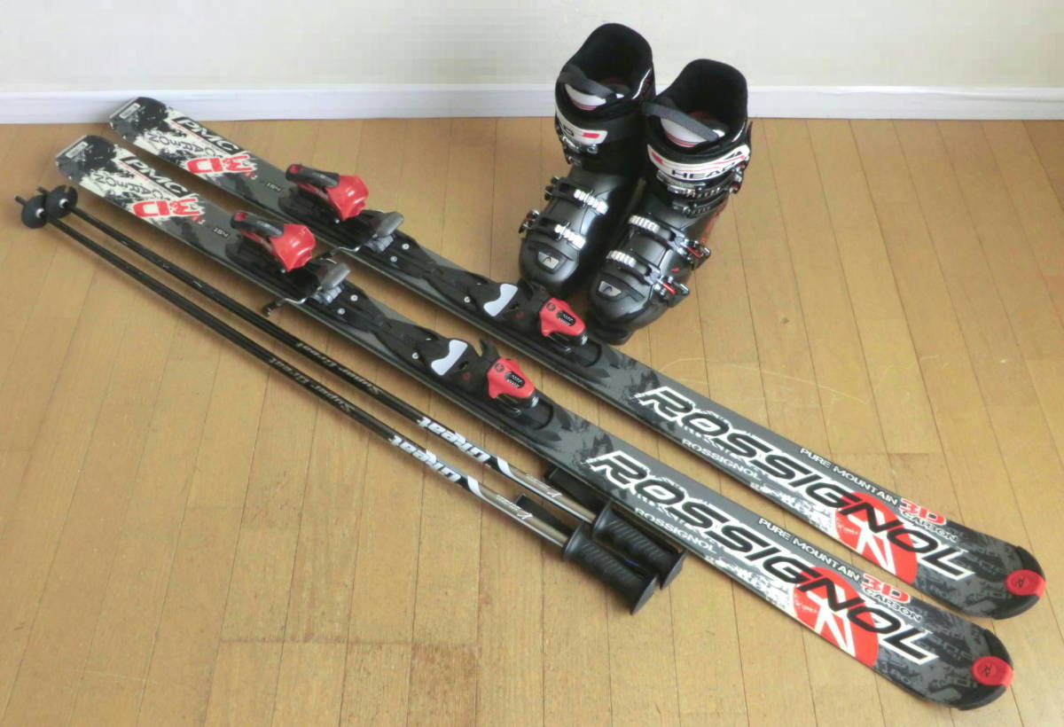 ■■即日発送OK■送料無料■即決■ROSSIGNOL＋HEAD■カービングスキー4点セット■板154/靴26-26.5■WAX済■■