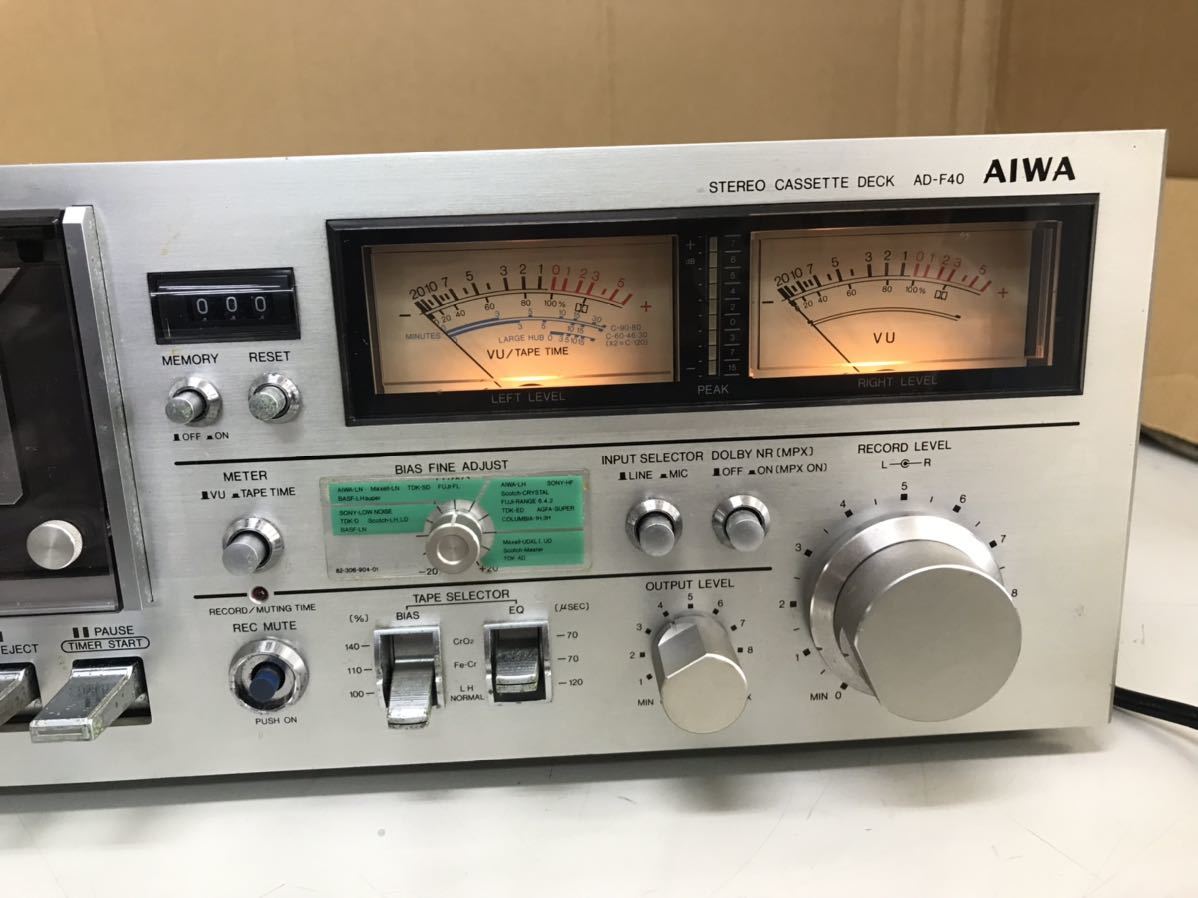 AD-F40 AIWA ステレオカセットデッキ Stereo Aiwa 通電確認済み H349
