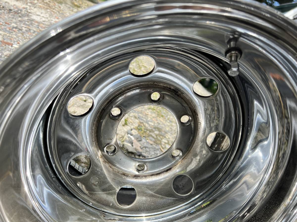 メッキスチール 超深リム 10j x15 インチ 6H 139.7 made in USA 