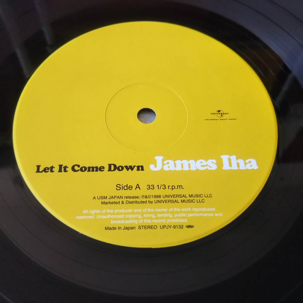 JAMES IHA ジェームス・イハ / LET IT COME DOWN 重量盤LPレコード