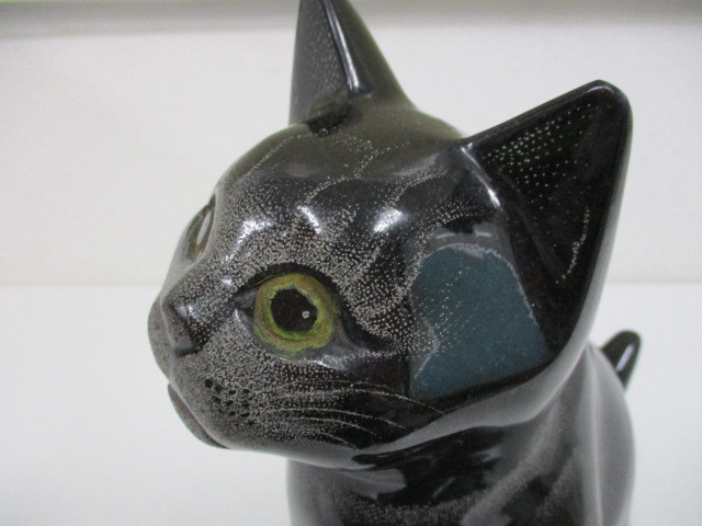 猫 御影石 石像 石彫 置物 オブジェ 詳細不明 保管品 激安1円スタート