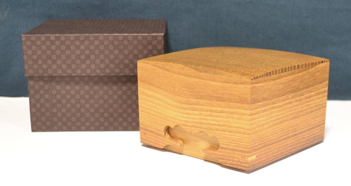 将棋 駒箱 化粧箱付新品(KH332 松浦清治作島桑四隅落拭漆仕上将棋駒箱 