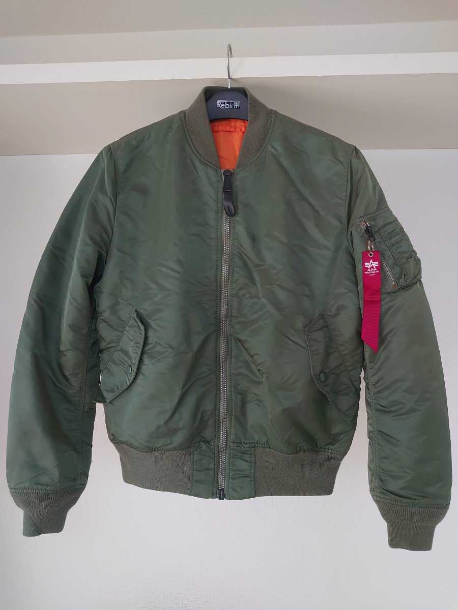 フライトジャケット アルファ アルファインダストリー ALPHA INDUSTRIES MA-1 Sage Green サイズL ミリタリー