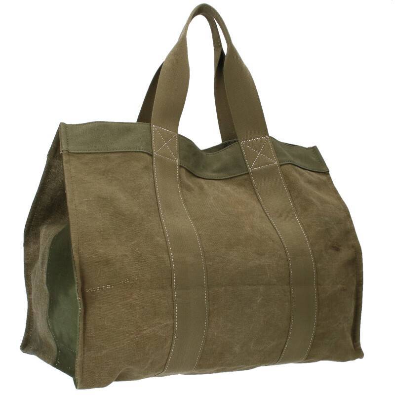 レディメイド READYMADE EASY TOTE ロゴプリントコットントートバッグ 中古 SB01 READYMADE EASY TOTE ま*と様 トートバ カーキ