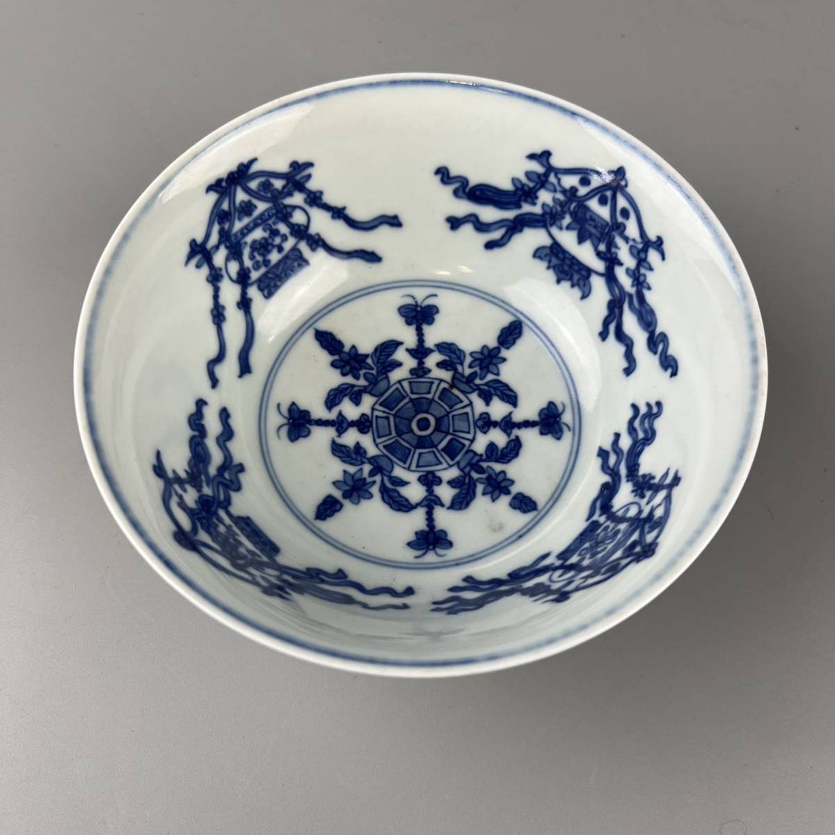 中国美術 唐物 時代物 花鳥 染付 景徳鎮 大清乾隆年 磁器 十錦手 鉢 碗