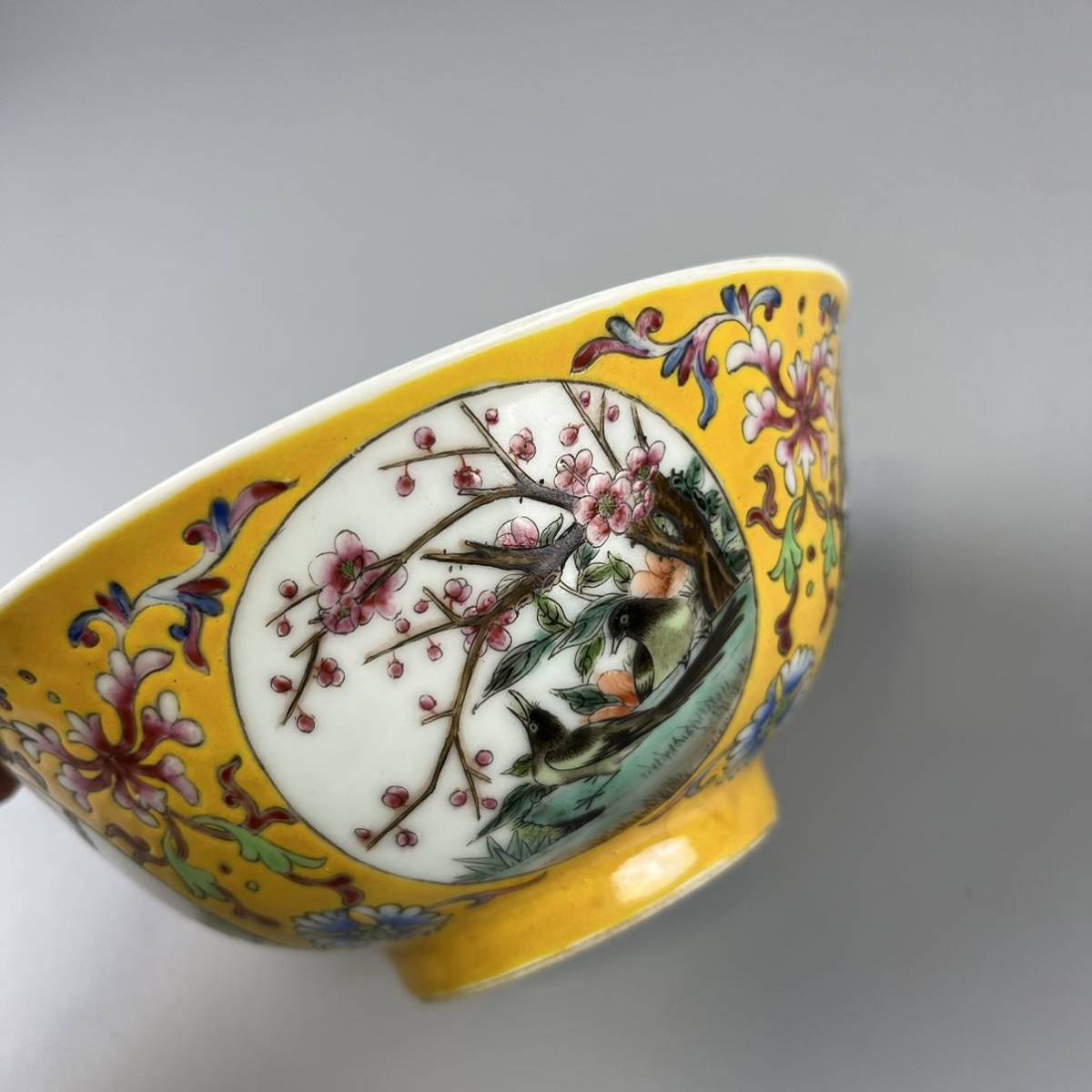 中国美術 唐物 時代物 花鳥 染付 景徳鎮 大清乾隆年 磁器 十錦手 鉢 碗